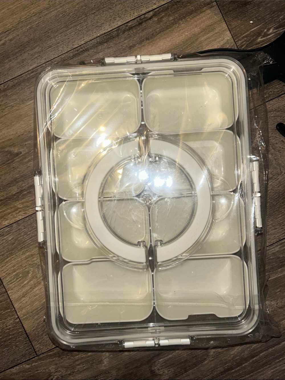 Plastic Meal Prep Container with Removable Divider - White/Clear